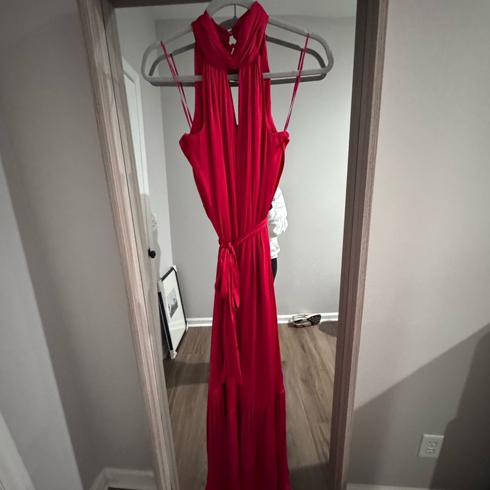 Banana Republic Vibrant Red Backless Dress